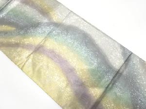 引箔　よろけ縞模様　袋帯